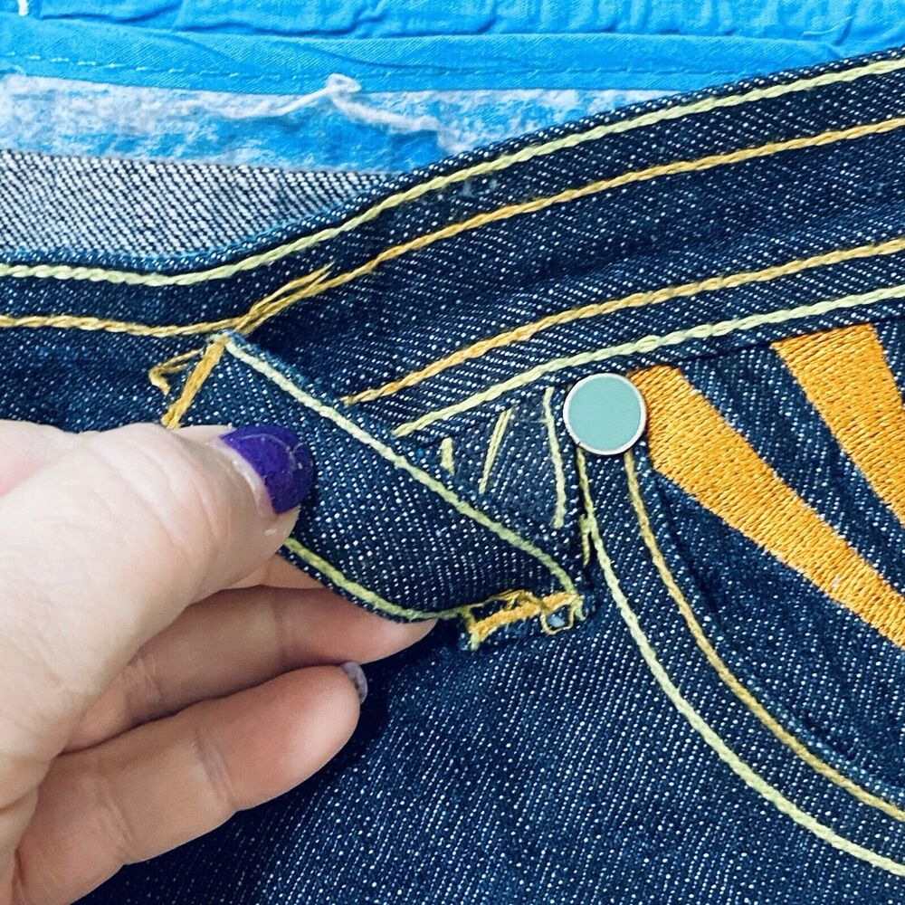 Vintage Y2k Coogi Pocket Embroidered Denim Jeans Sunshine Bird Baggy 42x34 Skate - Picture 7 of 11